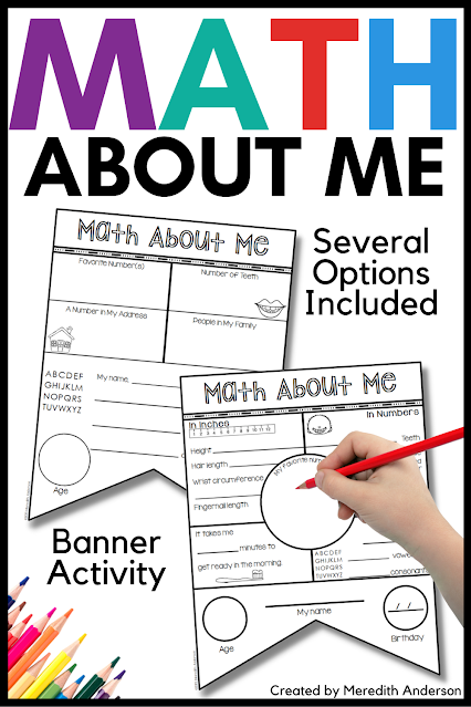 Math All About Me Banner Activity